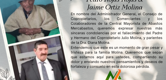 En la Memoria de Dos Seres Especiales: Mensaje de la Comunidad Mercabastos